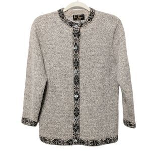 LEO PERESSI 100% Alpaca Wool Cardigan Sweater L